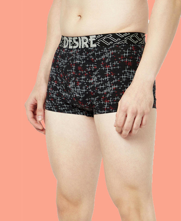 T.T. Mens Desire 100% Combed Cotton Printed Mini Top Elastic Trunk Pack Of 1 Anthra