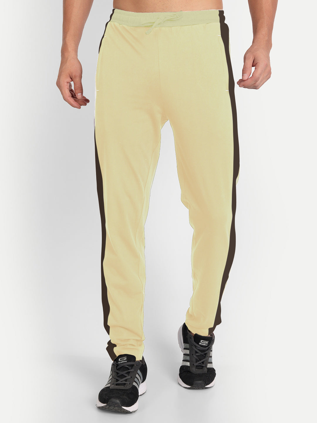 T.T. Men's Poly Jersey Cut & Sew Trackpant -Skin