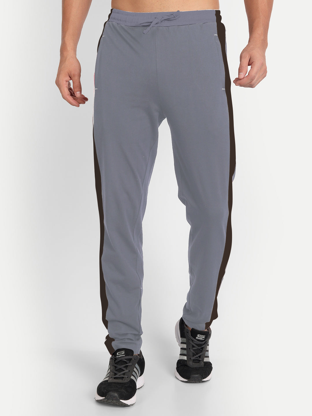 T.T. Men's Poly Jersey Cut & Sew Trackpant -Grey