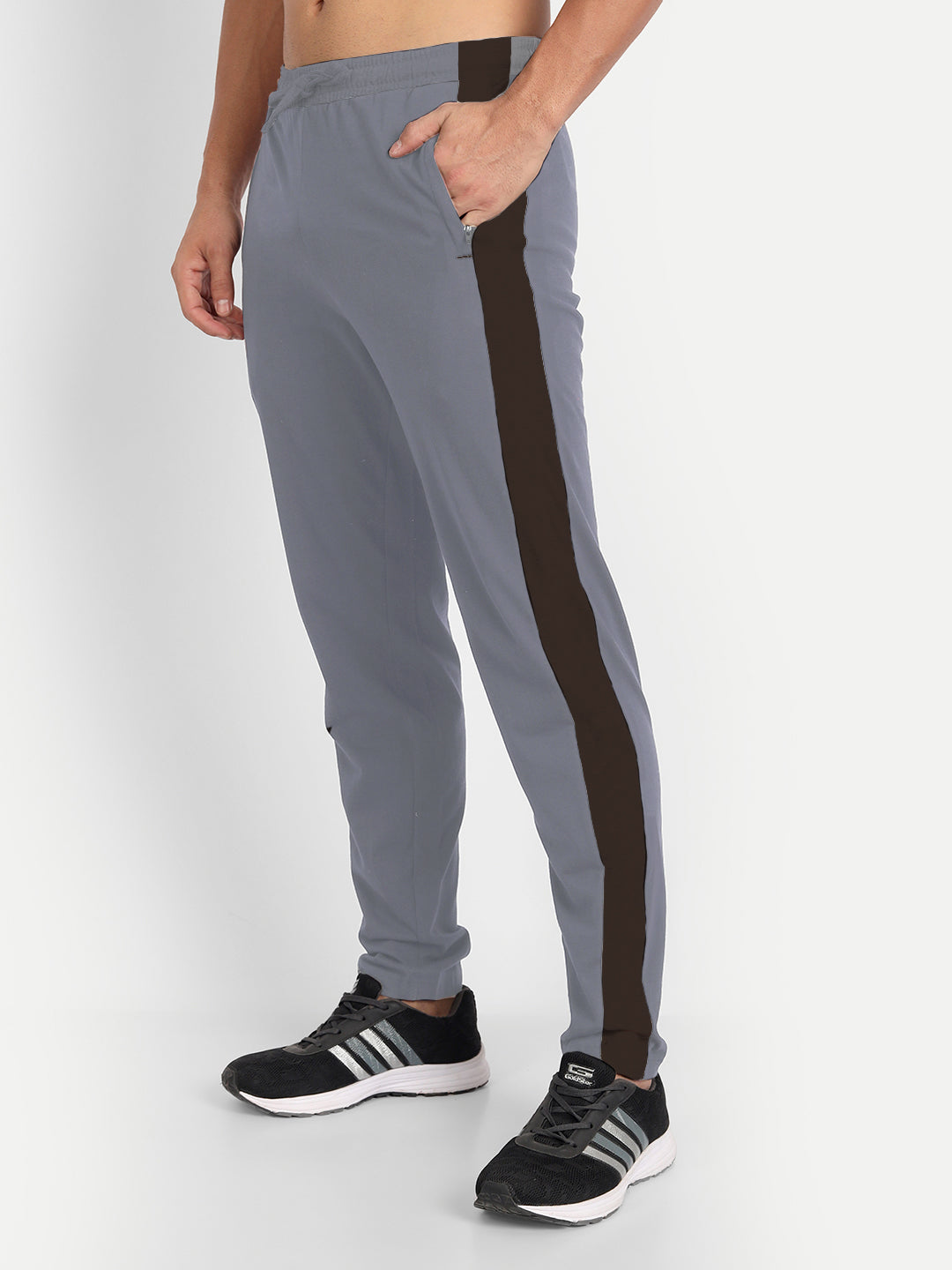 T.T. Men's Poly Jersey Cut & Sew Trackpant -Grey