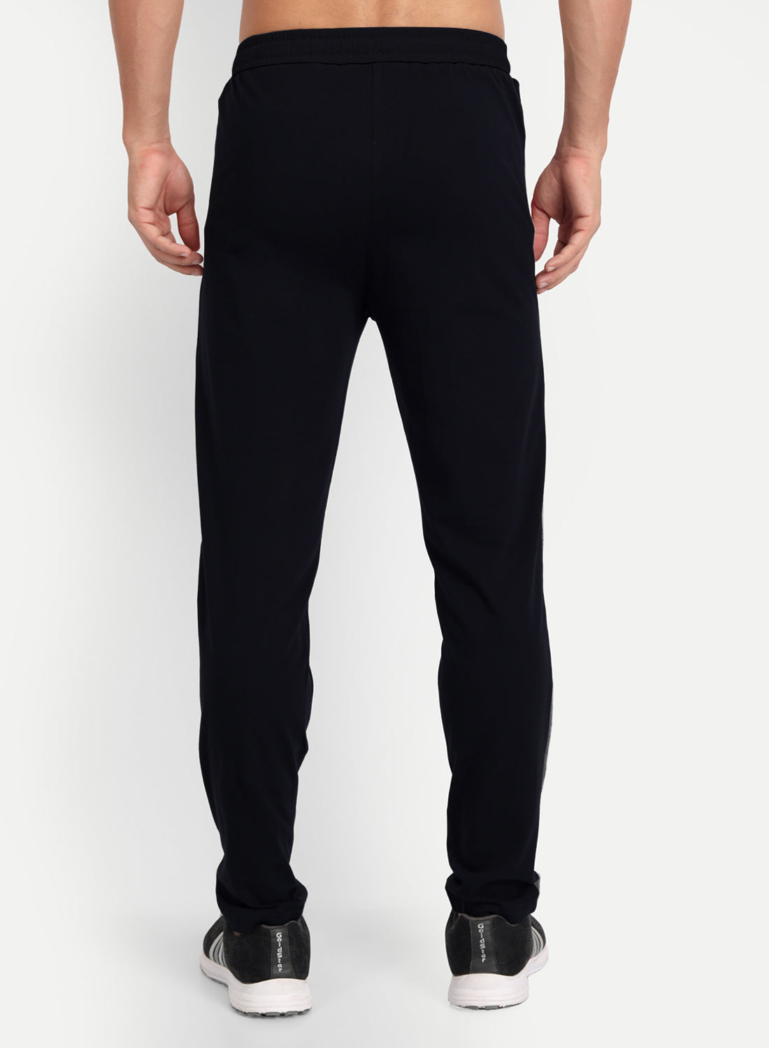 T.T. Men's Poly Jersey Cut & Sew Trackpant -Black