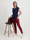 Hiflyers Women Regular FitSolid Cotton Lycra Kurti Pant/Legging/ Jegging Wine