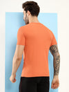 Hiflyers Men Regular Fit Polyster Pique Round Neck Half Sleev Tshirt Orange