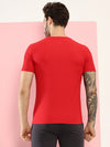 Hiflyers Men Regular Fit Polyster Pique Round Neck Half Sleev Tshirt Red