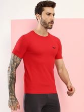 Hiflyers Men Regular Fit Polyster Pique Round Neck Half Sleev Tshirt Red