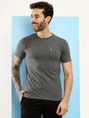 T.T. Men Slim Fit 100% Cotton Cool Round Neck Half Sleev Solid Tshirt Anthra