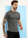 T.T. Men Slim Fit 100% Cotton Cool Round Neck Half Sleev Solid Tshirt Anthra