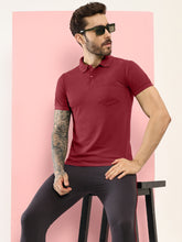 T.T. Men Slim Fit Cotton Polyster Pique Polo Half Sleeve T-Shirt Maroon