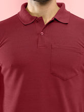 T.T. Men Slim Fit Cotton Polyster Pique Polo Half Sleeve T-Shirt Maroon