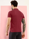 T.T. Men Slim Fit Cotton Polyster Pique Polo Half Sleeve T-Shirt Maroon