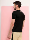 T.T. Men Slim Fit Poly Jersey V-Neck Half Sleeve T-Shirt Black