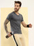 T.T. Men Slim Fit Poly Jersey V-Neck Half Sleeve T-Shirt Anthra