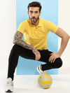 T.T. Men Slim Fit Cotton Polyster Pique Polo Half Sleeve T-Shirt Yellow