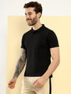 T.T. Men Slim Fit Cotton Polyster Pique Polo Half Sleeve T-Shirt Black