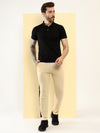 T.T. Men Slim Fit Cotton Polyster Pique Polo Half Sleeve T-Shirt Black