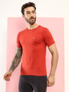 T.T. Men Slim Fit 100% Cotton Cool Round Neck Half Sleev Solid Tshirt Rust