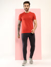 T.T. Men Slim Fit 100% Cotton Cool Round Neck Half Sleev Solid Tshirt Rust