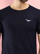 Hiflyers Men Regular Fit Polyster Pique Round Neck Half Sleev Tshirt Navy