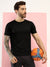 T.T. Men Slim Fit Poly Jersey Round Neck Half Sleeve T-Shirt Black