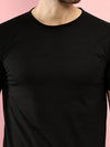 T.T. Men Slim Fit Poly Jersey Round Neck Half Sleeve T-Shirt Black