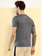 T.T. Men Slim Fit Poly Jersey Round Neck Half Sleeve T-Shirt Anthra