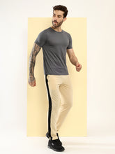 T.T. Men Slim Fit Poly Jersey Round Neck Half Sleeve T-Shirt Anthra