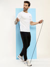 HiFlyers Men Regular Fit Polyster Pique Round Neck Half Sleev Tshirt White