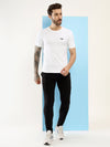 HiFlyers Men Regular Fit Polyster Pique Round Neck Half Sleev Tshirt White