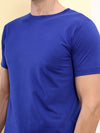 T.T. Men Slim Fit Poly Jersey Round Neck Half Sleeve T-Shirt Royal Blue