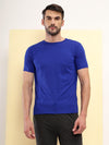 T.T. Men Slim Fit Poly Jersey Round Neck Half Sleeve T-Shirt Royal Blue