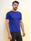 T.T. Men Slim Fit Poly Jersey Round Neck Half Sleeve T-Shirt Royal Blue