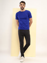 T.T. Men Slim Fit Poly Jersey Round Neck Half Sleeve T-Shirt Royal Blue