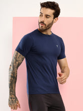 T.T. Men Slim Fit 100% Cotton Cool Round Neck Half Sleev Solid Tshirt Navy