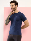 T.T. Men Slim Fit 100% Cotton Cool Round Neck Half Sleev Solid Tshirt Navy