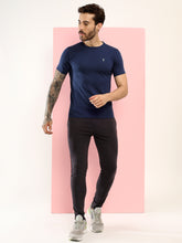 T.T. Men Slim Fit 100% Cotton Cool Round Neck Half Sleev Solid Tshirt Navy