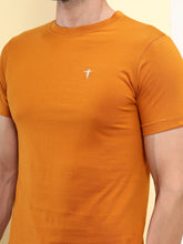 T.T. Men Slim Fit 100% Cotton Cool Round Neck Half Sleev Solid Tshirt Mustard