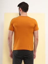 T.T. Men Slim Fit 100% Cotton Cool Round Neck Half Sleev Solid Tshirt Mustard