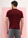 T.T. Men Slim Fit 100% Cotton Cool Round Neck Half Sleev Solid Tshirt Maroon