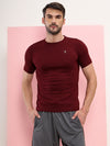 T.T. Men Slim Fit 100% Cotton Cool Round Neck Half Sleev Solid Tshirt Maroon