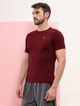 T.T. Men Slim Fit 100% Cotton Cool Round Neck Half Sleev Solid Tshirt Maroon