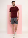 T.T. Men Slim Fit 100% Cotton Cool Round Neck Half Sleev Solid Tshirt Maroon