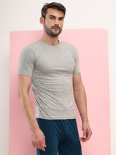 T.T. Men Slim Fit 100% Cotton Cool Round Neck Half Sleev Solid Tshirt Grey