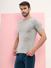 T.T. Men Slim Fit 100% Cotton Cool Round Neck Half Sleev Solid Tshirt Grey