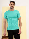 T.T. Men Slim Fit 100% Cotton Cool Round Neck Half Sleev Solid Tshirt Green