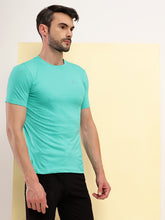 T.T. Men Slim Fit 100% Cotton Cool Round Neck Half Sleev Solid Tshirt Green