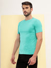 T.T. Men Slim Fit 100% Cotton Cool Round Neck Half Sleev Solid Tshirt Green