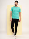 T.T. Men Slim Fit 100% Cotton Cool Round Neck Half Sleev Solid Tshirt Green