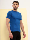 T.T. Men Slim Fit 100% Cotton Cool Round Neck Half Sleev Solid Tshirt Blue