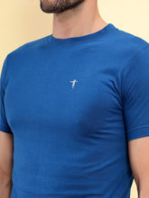 T.T. Men Slim Fit 100% Cotton Cool Round Neck Half Sleev Solid Tshirt Blue