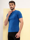 T.T. Men Slim Fit 100% Cotton Cool Round Neck Half Sleev Solid Tshirt Blue